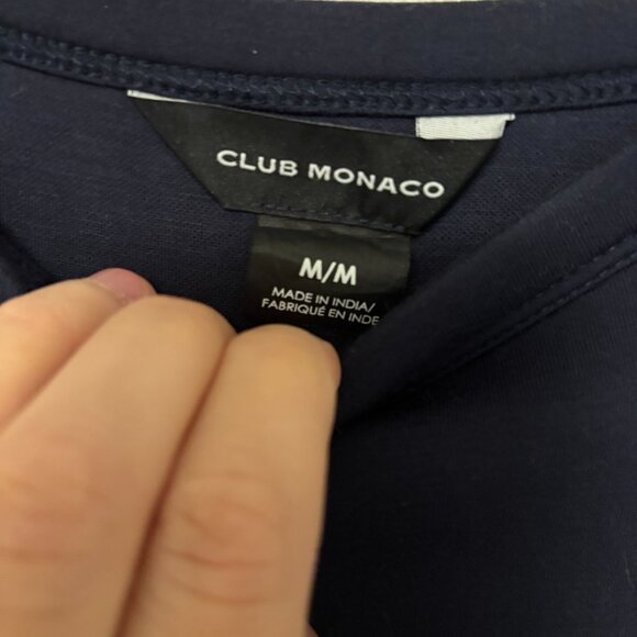 Club Monaco Navy Sweater with Lace Sleeves - Picture 2 of 4